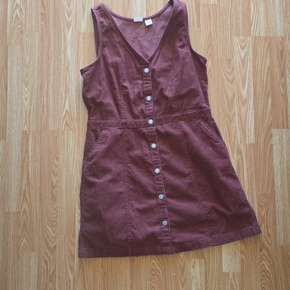Levi's Burgundy Mini Dress with Button-Front